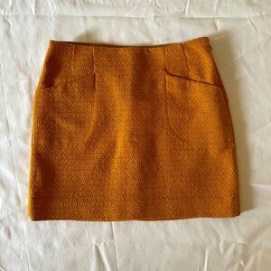 Outback Red Mustard Mini Skirt tweed feel